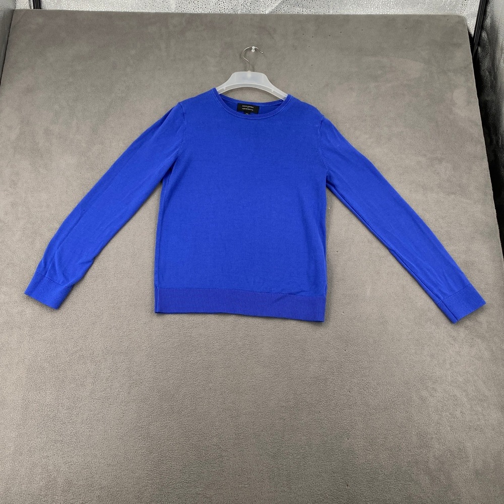 Banana Republic Forever Sweater Womens XS Royal Blue Cotton Rayon Crew Neck Knit